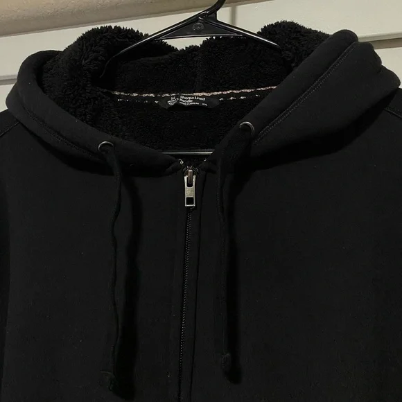 ⭐️ Black Hoodie, Sherpa Lined, Winter Zip Up Jacket - Picture 6 of 6